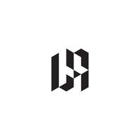 LA geometric and futuristic concept high quality logo design vector