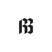 RB geometric and futuristic concept high quality logo design vector