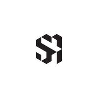 SA geometric and futuristic concept high quality logo design vector