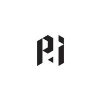 PI geometric and futuristic concept high quality logo design vector