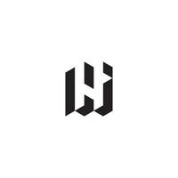 LJ geometric and futuristic concept high quality logo design vector