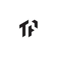 tf geométrico y futurista concepto alto calidad logo diseño vector