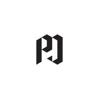 PD geometric and futuristic concept high quality logo design vector