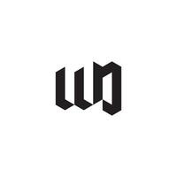 WO geometric and futuristic concept high quality logo design vector