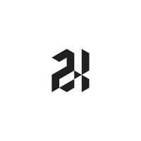 ZX geometric and futuristic concept high quality logo design vector