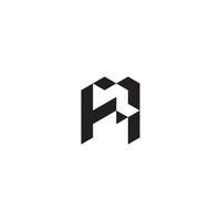 FA geometric and futuristic concept high quality logo design vector