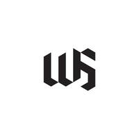 WS geometric and futuristic concept high quality logo design vector