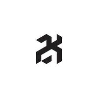 ZK geometric and futuristic concept high quality logo design vector