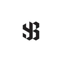 YB geometric and futuristic concept high quality logo design vector