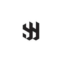 YY geometric and futuristic concept high quality logo design vector
