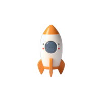 Entertaining 3D Rocket Graphic, png