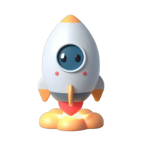 Entertaining 3D Rocket Graphic, png