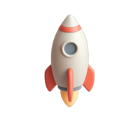 Entertaining 3D Rocket Graphic, png