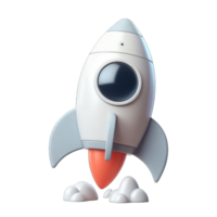 Entertaining 3D Rocket Graphic, png