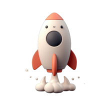 Entertaining 3D Rocket Graphic, png