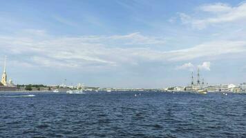 Saint-Petersburg, 2019 - Saint Petersburg City and Neva River. Russia. Time Lapse video