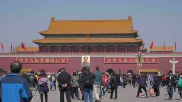 Pequim, China - marcha 15, 2019 tiananmen quadrado e portão para proibido cidade às Claro dia. médio tomada. video