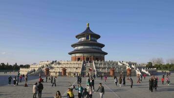 Beijing, Kina - Mars 15, 2019 tempel av himmel, hall av bön för Bra skördar och turister på klar dag video