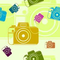 Editable Flat Soft Bright Style Camera Vector Illustration Icon Seamless Pattern for Creating Background of Photography and Art Related Purposes