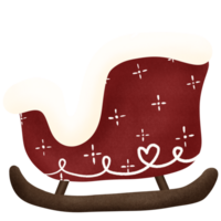red Santa's sleigh png