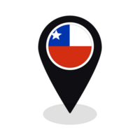 drapeau de Chili drapeau sur carte localiser icône isolé noir Couleur png