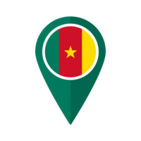 Flag of Cameroon flag on map pinpoint icon isolated green color png