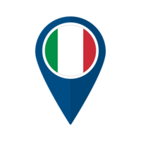 Flag of Italy flag on map pinpoint icon isolated blue color png