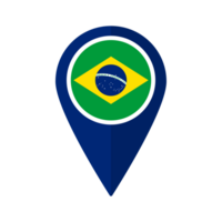 Flag of Brazil flag on map pinpoint icon isolated blue color png