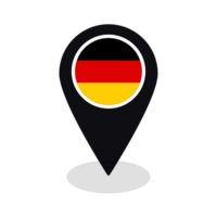 drapeau de Allemagne drapeau sur carte localiser icône isolé noir Couleur png