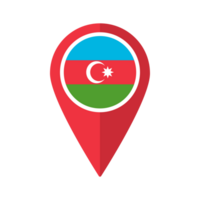 Flag of Azerbaijan flag on map pinpoint icon isolated red color png