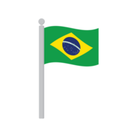 Flag of Brazil on flagpole isolated png