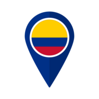 bandiera di Colombia bandiera su carta geografica Pinpoint icona isolato blu colore png