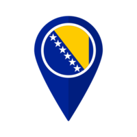 Flagge von Bosnien und Herzegowina Flagge auf Karte punktgenau Symbol isoliert Blau Farbe png