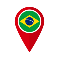 Flag of Brazil flag on map pinpoint icon isolated red color png