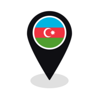 bandeira do Azerbaijão bandeira em mapa identificar ícone isolado Preto cor png