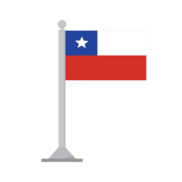 bandera de Chile en asta de bandera aislado png
