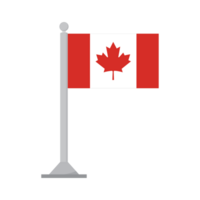 bandeira do Canadá em mastro de bandeira isolado png