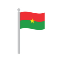 Flag of Burkina Faso on flagpole isolated png