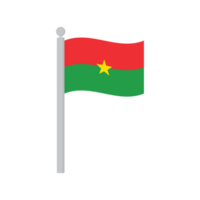 bandera de burkina faso en asta de bandera aislado png