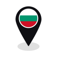 Flag of Bulgaria flag on map pinpoint icon isolated black color png