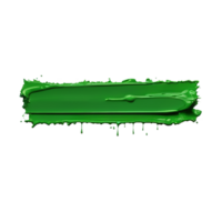 AI Generative green paint splashes strip on transparent background PNG image