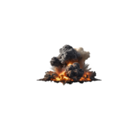 AI Generative explosion with smoke 3d , on transparent background PNG image