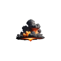 AI Generative explosion with smoke 3d , on transparent background PNG image