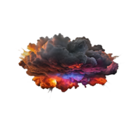 AI Generative explosion with smoke 3d , on transparent background PNG image