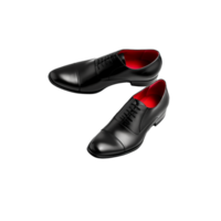 ai generativo par de negro Zapatos en transparente antecedentes png imagen