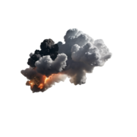 AI Generative explosion with smoke 3d , on transparent background PNG image