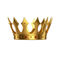 AI Generative golden crown 3d on transparent background PNG image