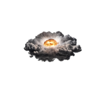 AI Generative explosion with smoke 3d , on transparent background PNG image