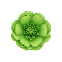 AI Generative green rose flower on transparent background PNG image