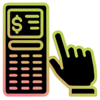 Calculator or cash register icon, Payment by credit card png